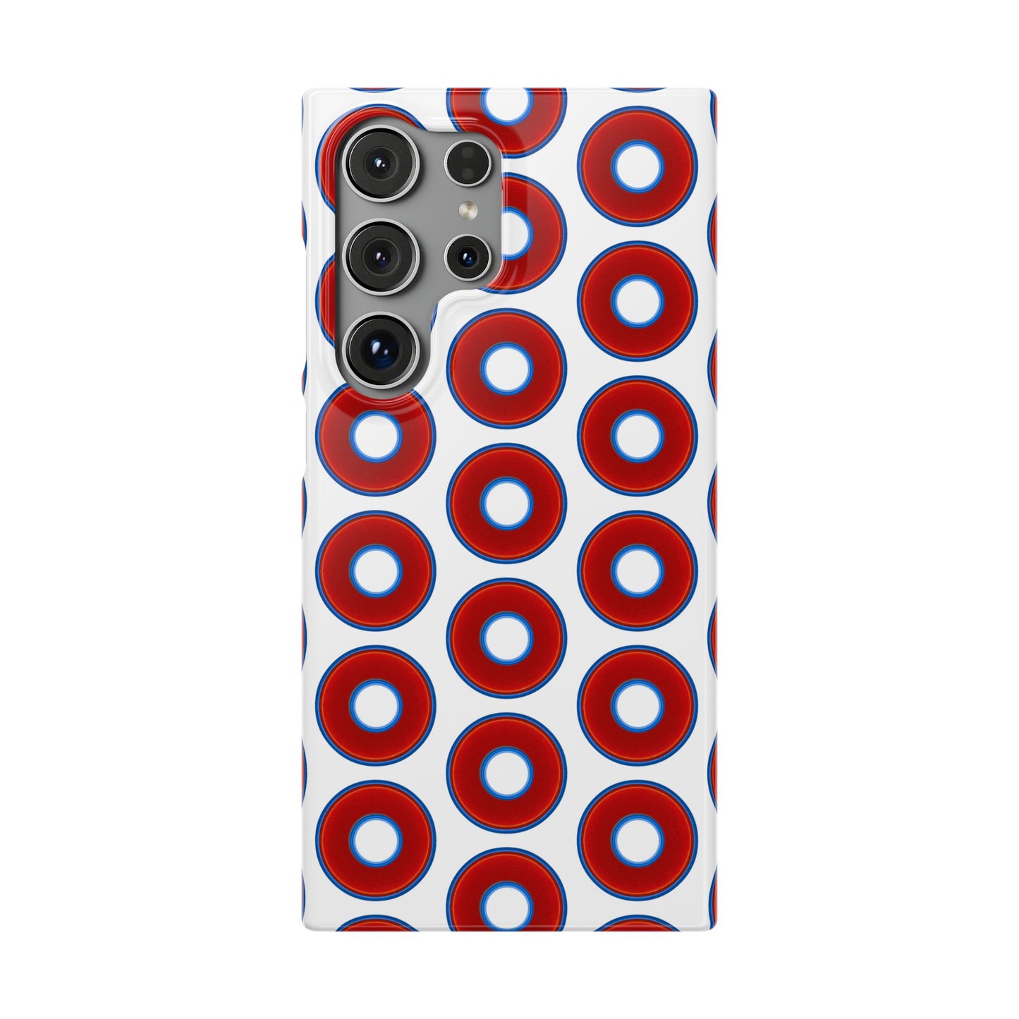 Lumpy Donut Snap Case - red vivid donut print w/white background