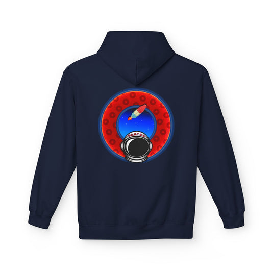 Fleece Harry Hoodies [Midweight Soft-style] - "This is What Donuts Smell Like in Space - YEMSG Donut" - w/widemouthed red/blue donut