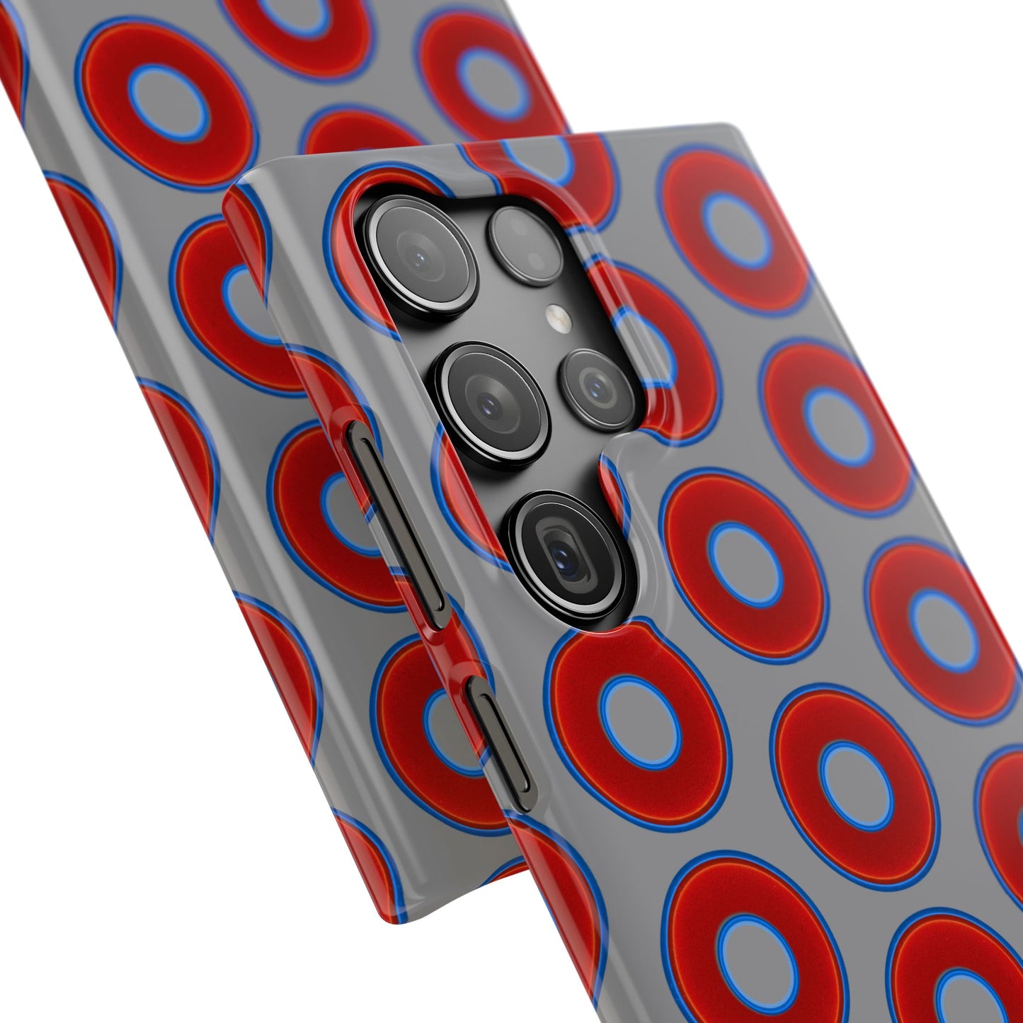 Donut Snap Case - red vivid donut print w/gray background