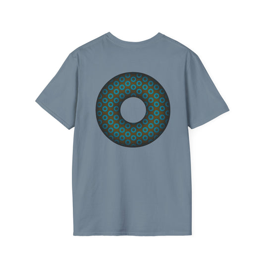 Plain Donuts/Unisex Soft-Style - "Plain Paradoxical Grided Donuts" - teal/brown donuts