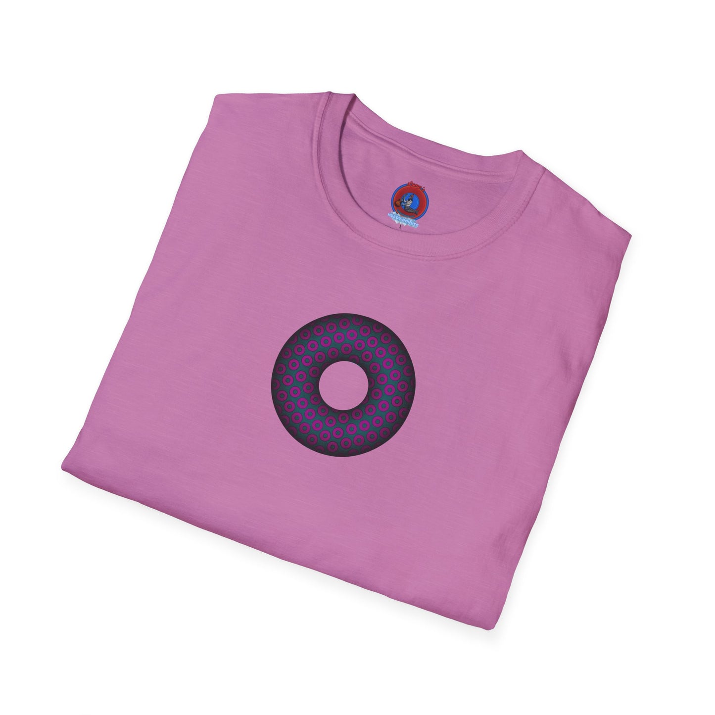 Plain Donuts/Unisex Soft-Style - "Plain Paradoxical Grided Donuts" - dark magenta/faded navy donuts