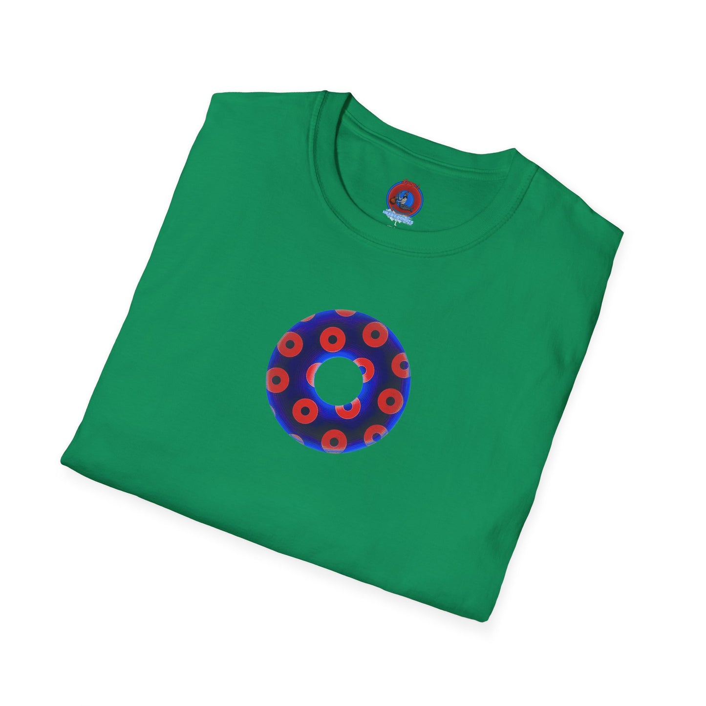Plain Donuts/Unisex Soft-Style - "Plain Blimpy Paradoxical Donuts" - dark violet blue/bright red donuts