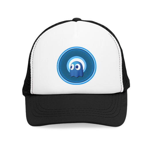 Lumpy Trucker Hat - "Story of the Donut - a Ghostly Good Time" - variant 1 - blue donut