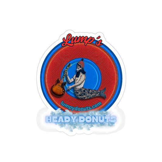 Donut Bumper/Outdoor Sticker - "Lump's Heady Donut Logo" - series 1.0 - red donut - [Die-Cut] 6"x 6"