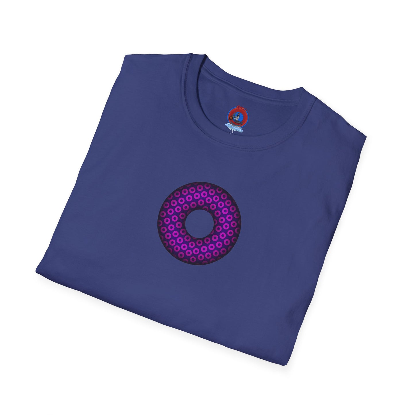 Plain Donuts/Unisex Soft-Style - "Plain Paradoxical Grided Donuts" - hot pink/purple donuts