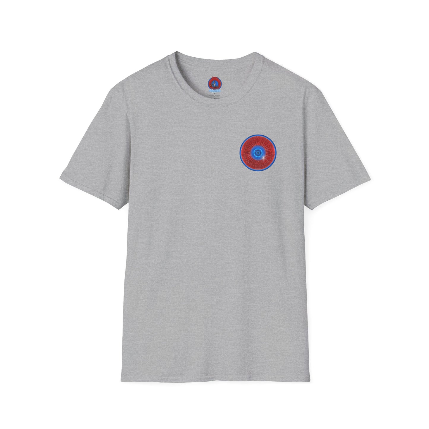 Classic Donut Tee - Unisex Soft-Style - "Graphic Translation Tee Shirt" - vivid red/blue tube donut - variant 2