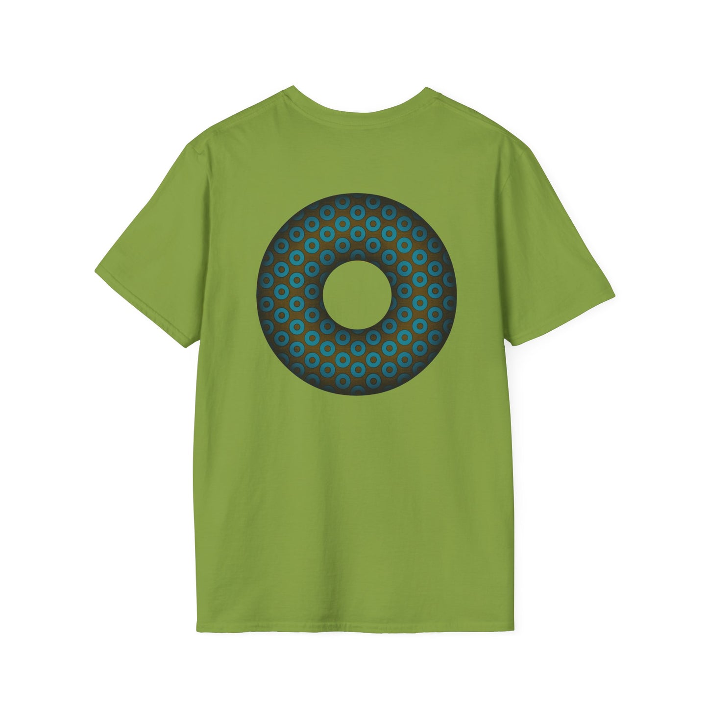 Plain Donuts/Unisex Soft-Style - "Plain Paradoxical Grided Donuts" - teal/brown donuts