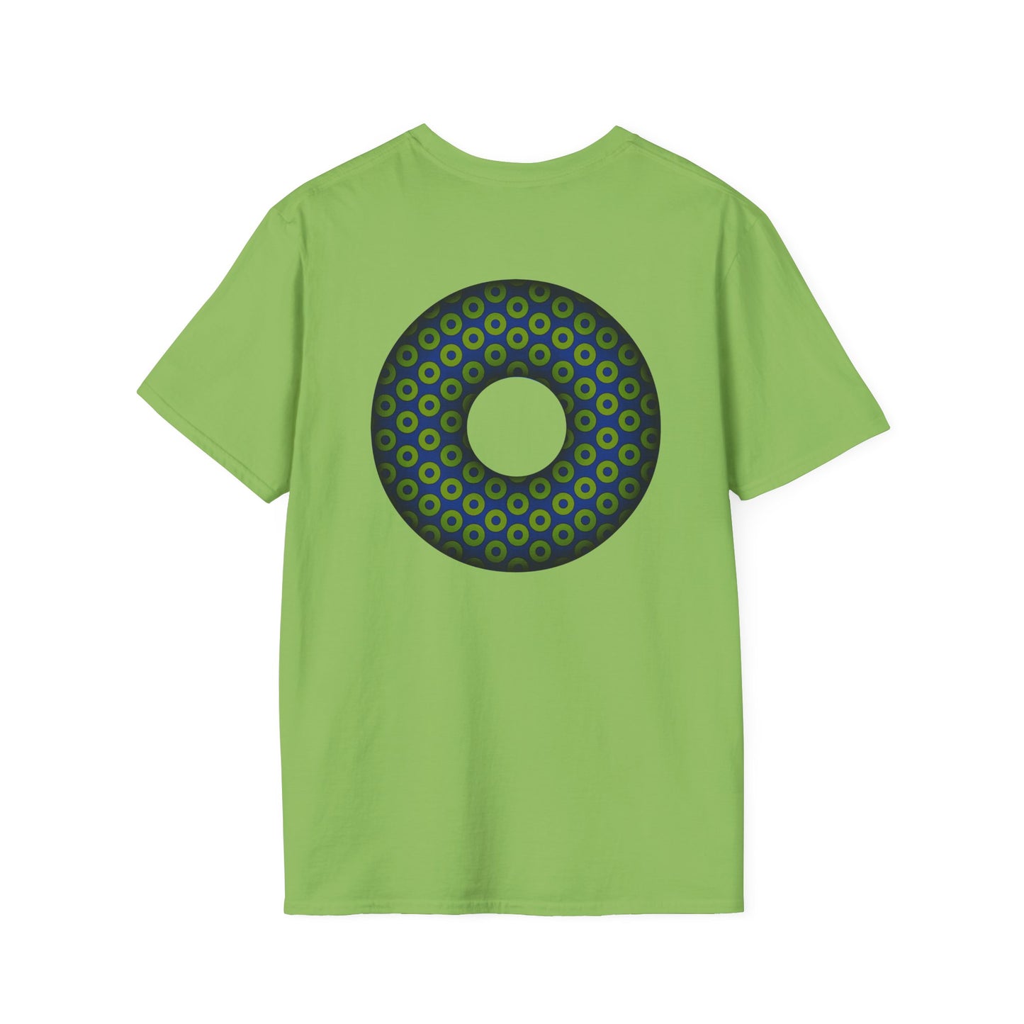 Plain Donuts/Unisex Soft-Style - "Plain Paradoxical Grided Donuts" - lime/dark blue donuts