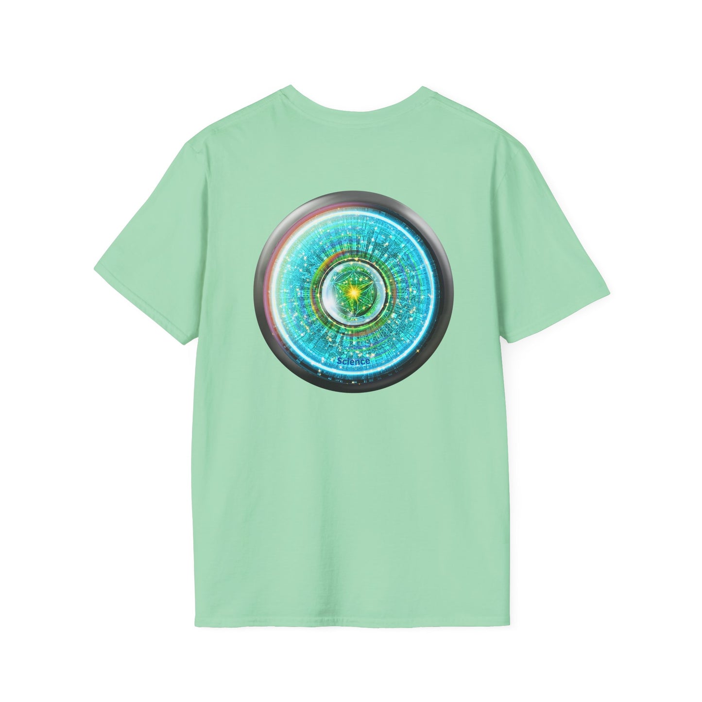 Classic Donut Tee - Unisex Soft-Style - "Donut of Life Tee" - vivid turquoise tube donut - variant 3