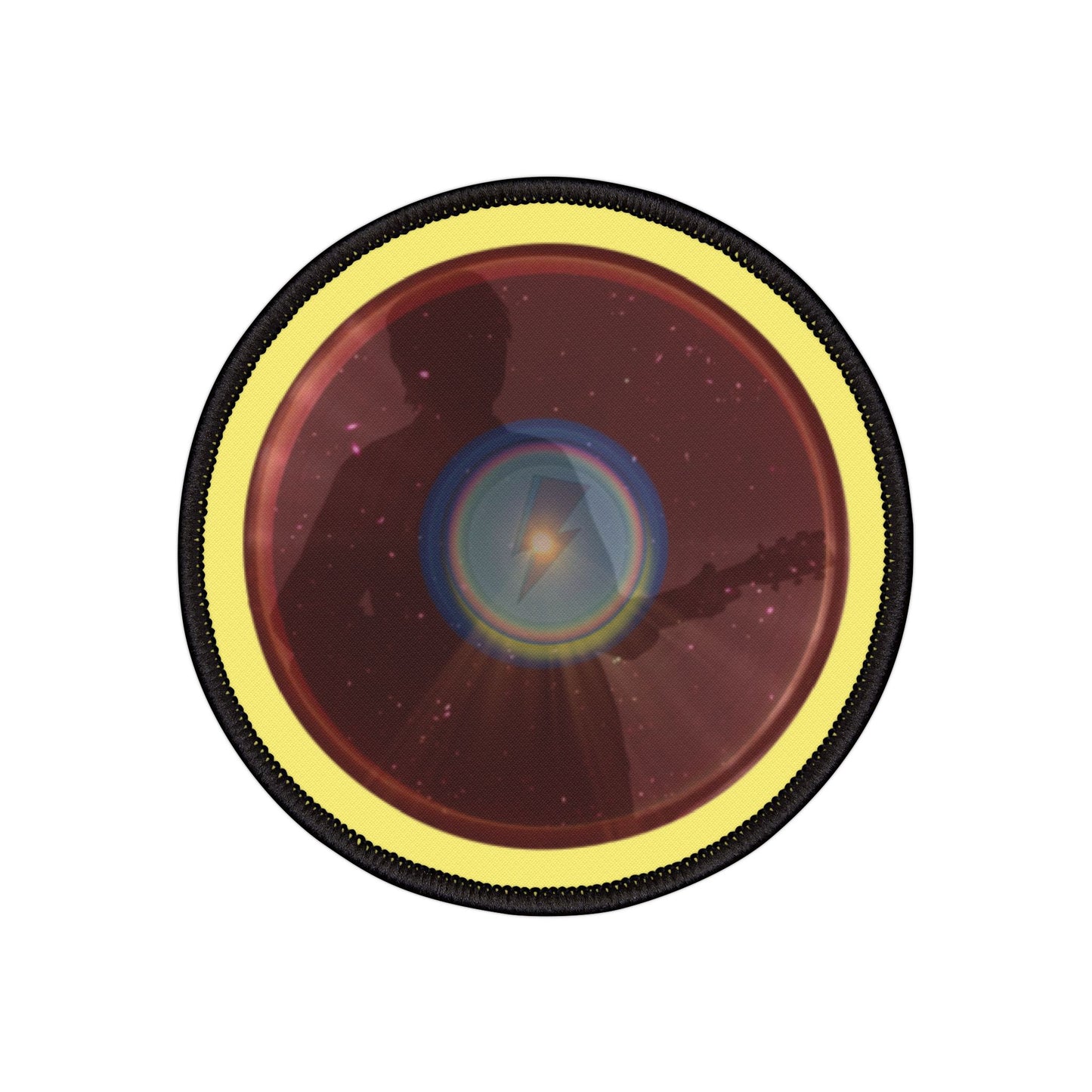 Iron-On Donut Patch - "The Unofficial Donut Patch of Bowie MD" - vivid dark red donut