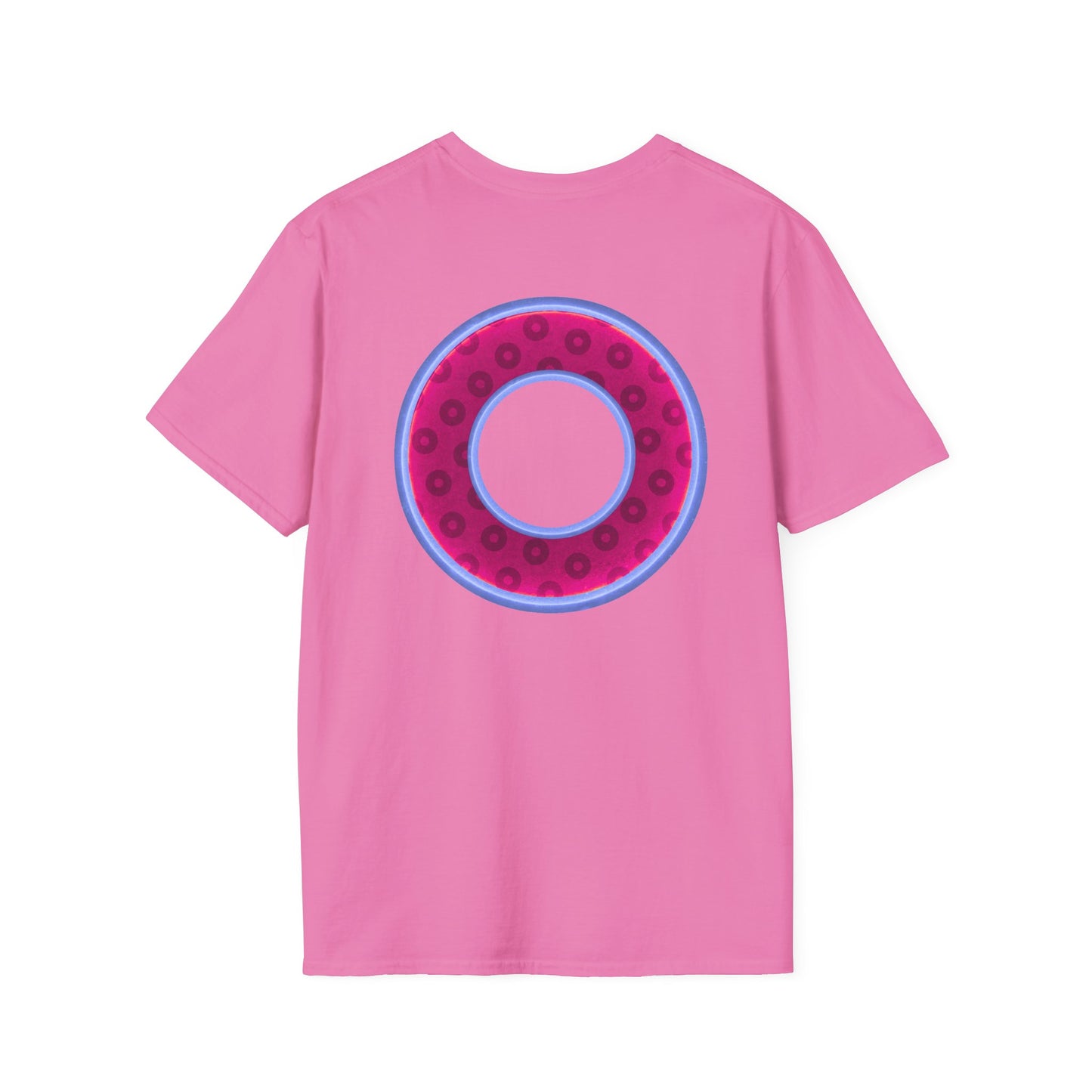 Plain Donuts/Unisex Soft-Style - "Plain Wide Mouthed Paradoxical Donuts" - dark magenta/light blue donuts