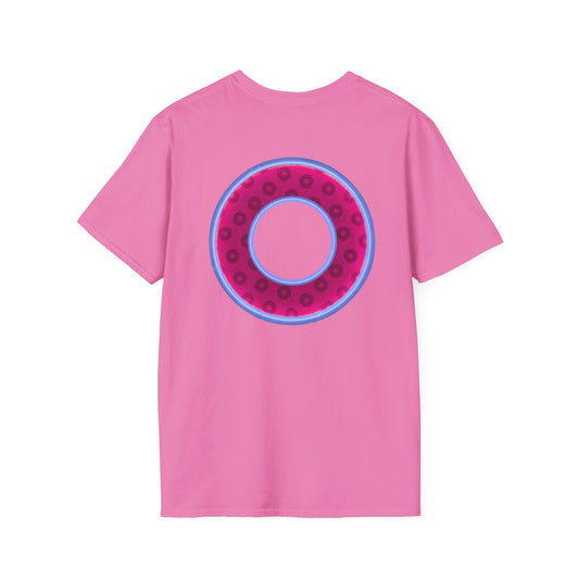 Plain Donuts/Unisex Soft-Style - "Plain Wide Mouthed Paradoxical Donuts" - dark magenta/light blue donuts
