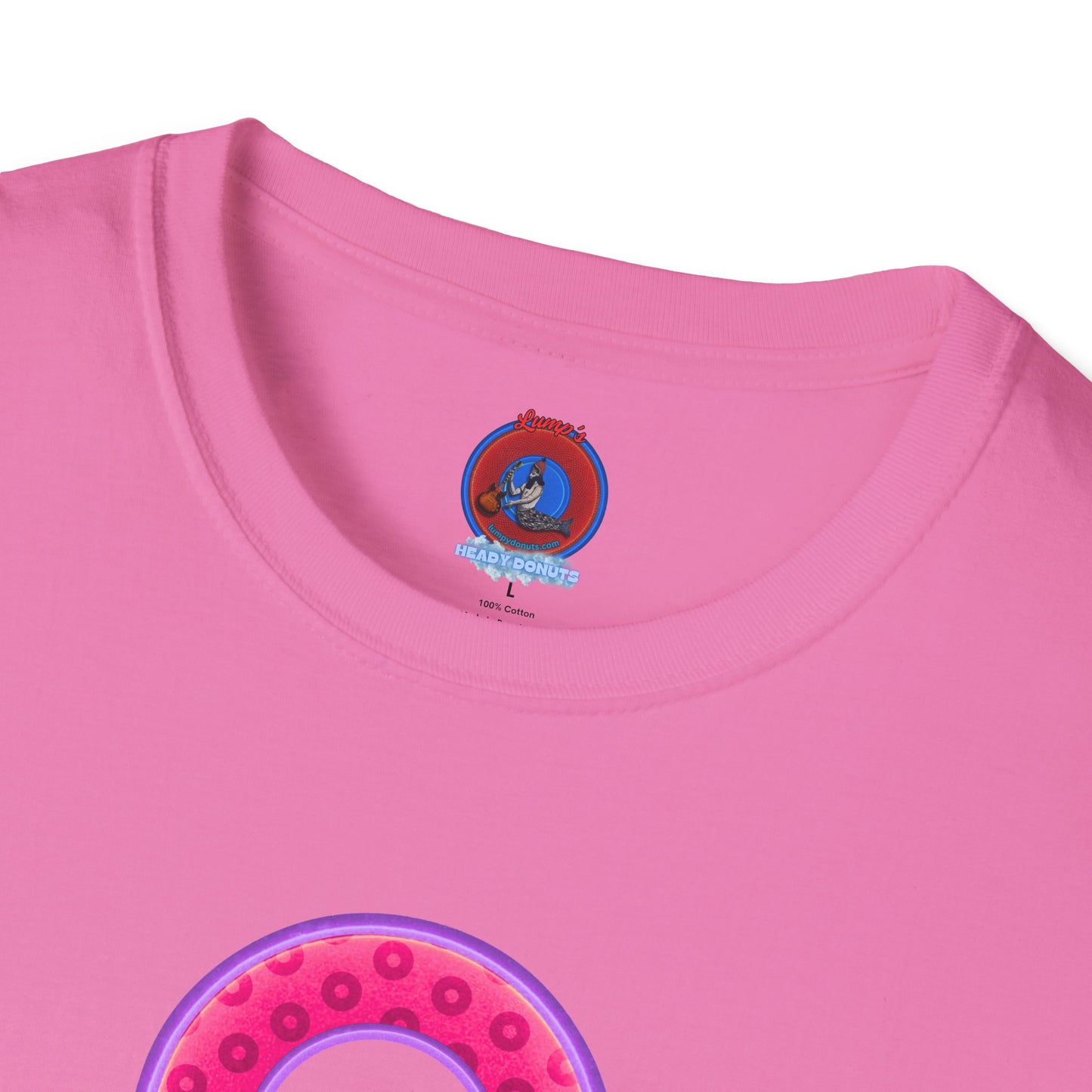 Plain Donuts/Unisex Soft-Style - "Plain Wide Mouthed Paradoxical Donuts" - magenta/light purple donuts