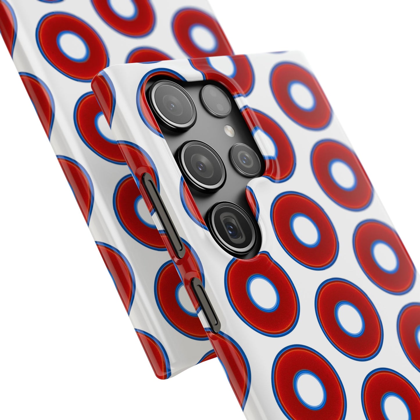 Lumpy Donut Snap Case - red vivid donut print w/white background