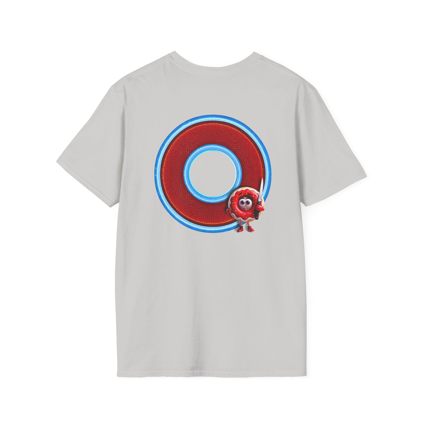 Classic Donut Tee - Unisex Soft-Style - "My Friend the Donut " - series 1.0  - variant 1 - red/blue donut