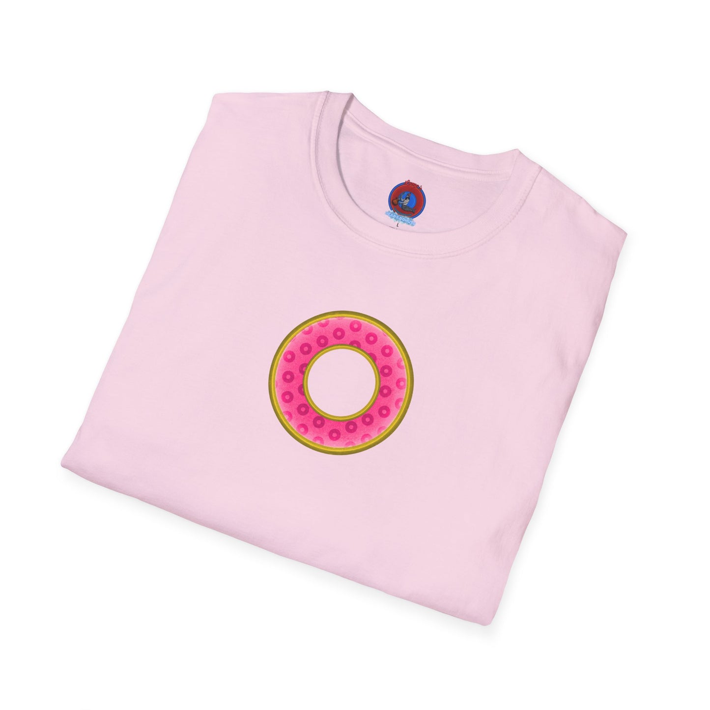 Plain Donuts/Unisex Soft-Style - "Plain Wide Mouthed Paradoxical Donuts" - pink/gold donuts