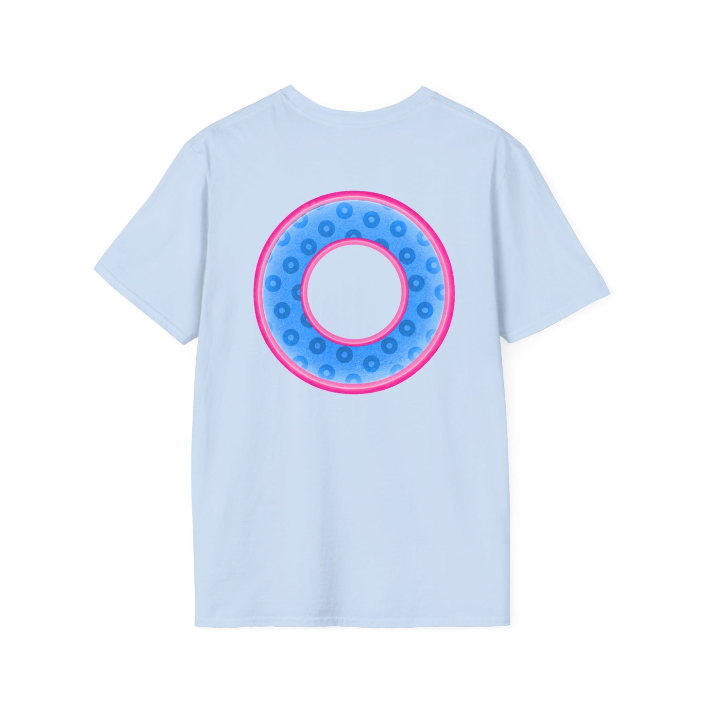 Plain Donuts/Unisex Soft-Style - "Plain Wide Mouthed Paradoxical Donuts" - light blue/pink donuts
