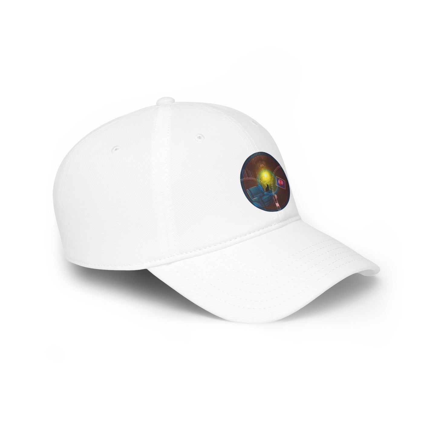 Lumpy Donut Baseball Cap - "Donuts Going Through My Mind Mind Mind Cap" - vivid red/blue pic donut w/
