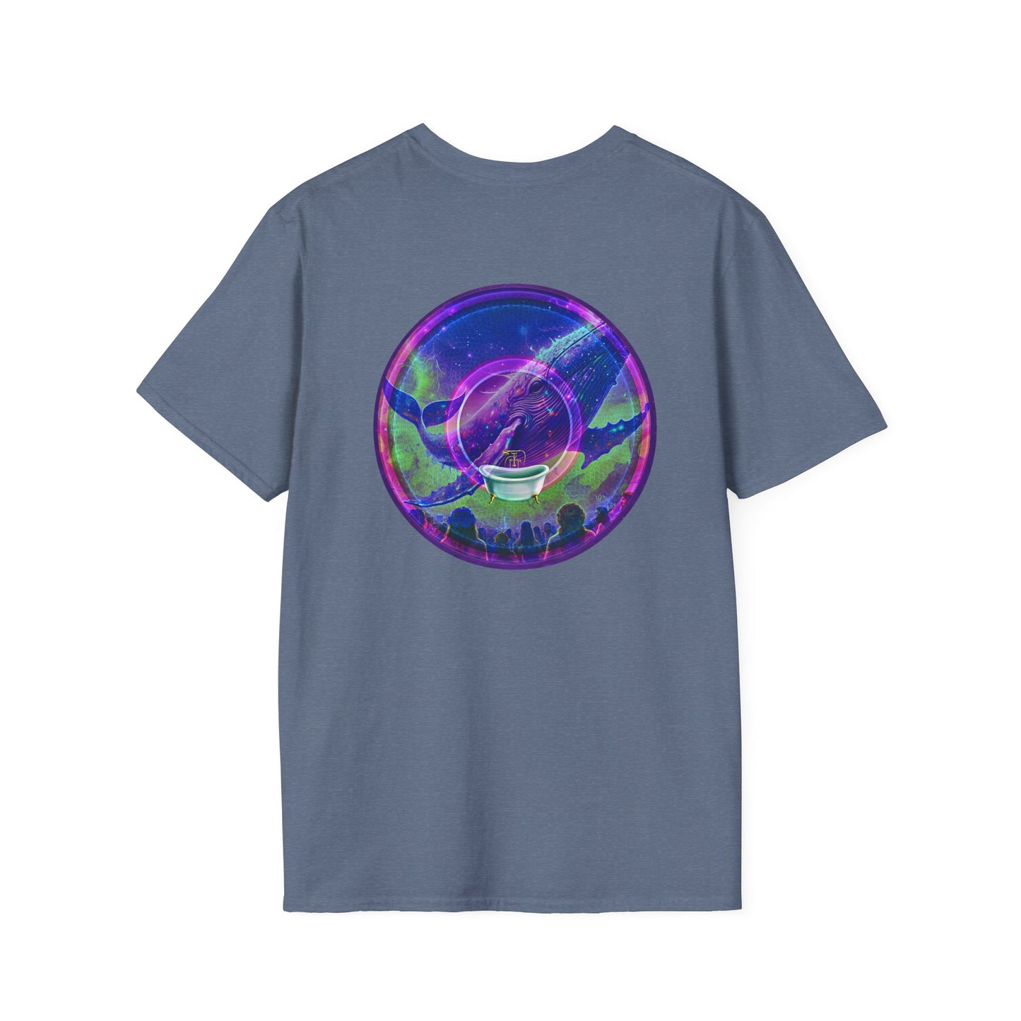 Classic Donut Tee - Unisex Soft-Style - "A Purple Humpback Whale of a Good Time" - variant 2 - purple picture donut