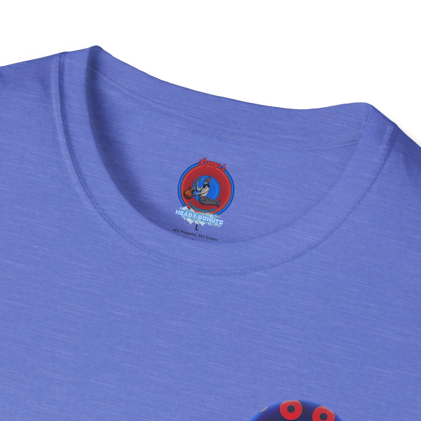 Classic Donut Tee - Unisex Soft-Style - "El Fuego Donut" - paradoxical blue/red donut