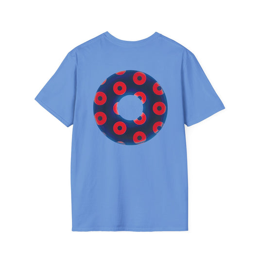 Plain Donuts/Unisex Soft-Style - "Plain Blimpy Paradoxical Donuts" - dark navy/bright red donuts