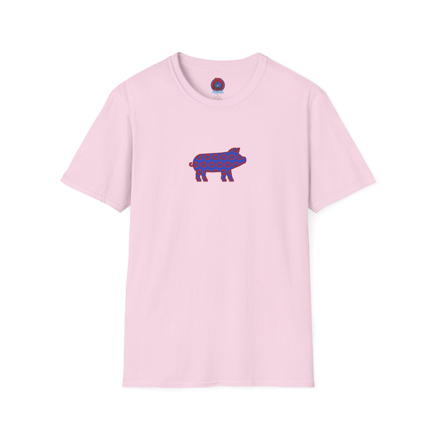 Classic Donut Tee - Unisex Soft-Style - "Guyute's Ugly Donut" - vivid red/blue donut pattern - variant 3