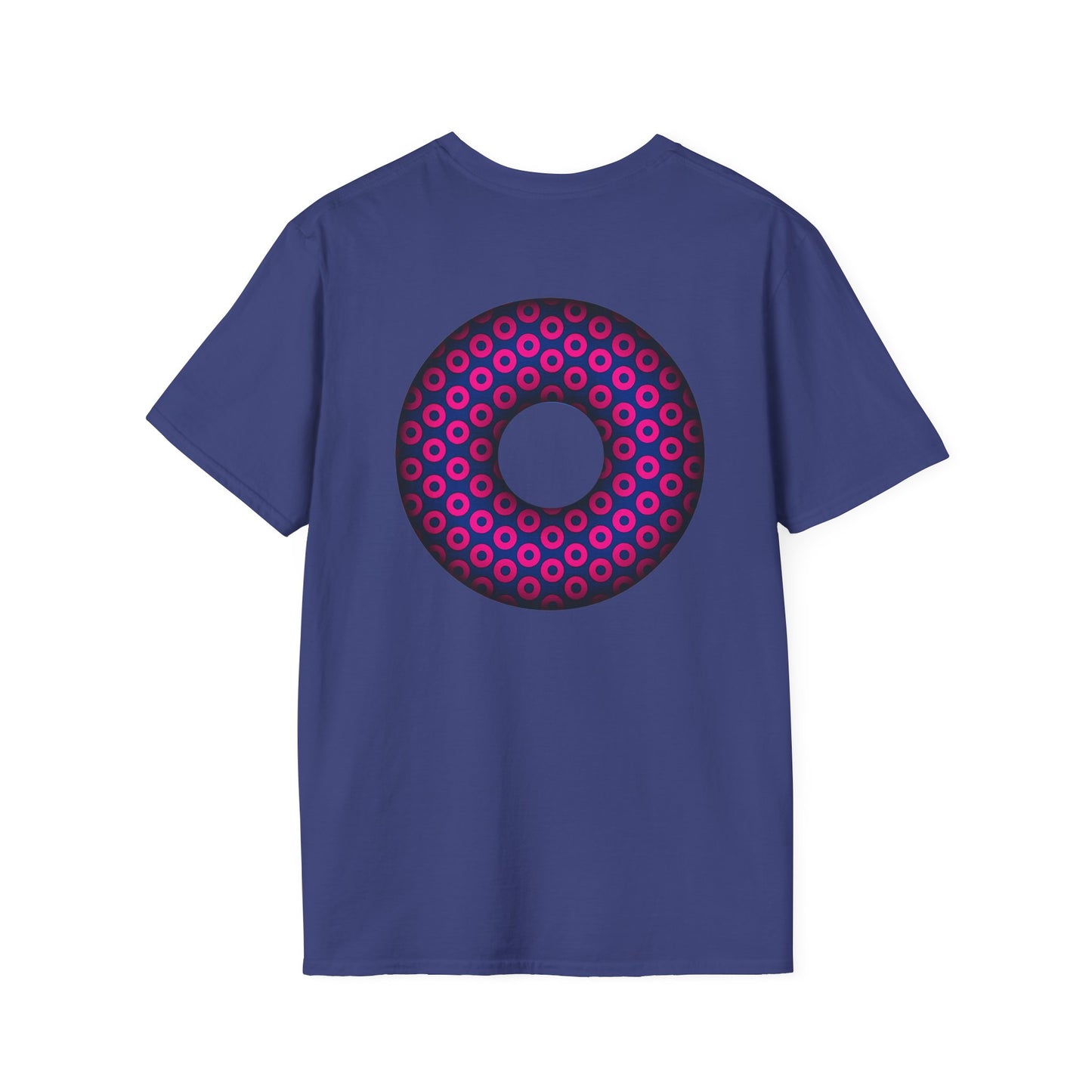 Plain Donuts/Unisex Soft-Style - "Plain Paradoxical Grided Donuts" - light magenta/dark blue donuts