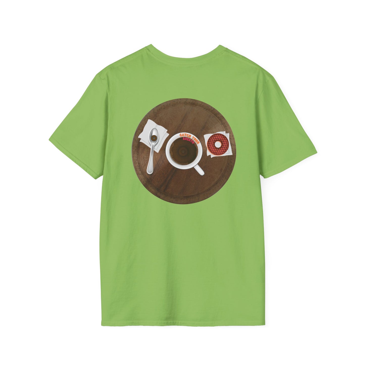 Coffee Traders Tee - Unisex Soft-Style - "Columbia House CDs " - paradoxical donut - 2 - logo front/coffee back