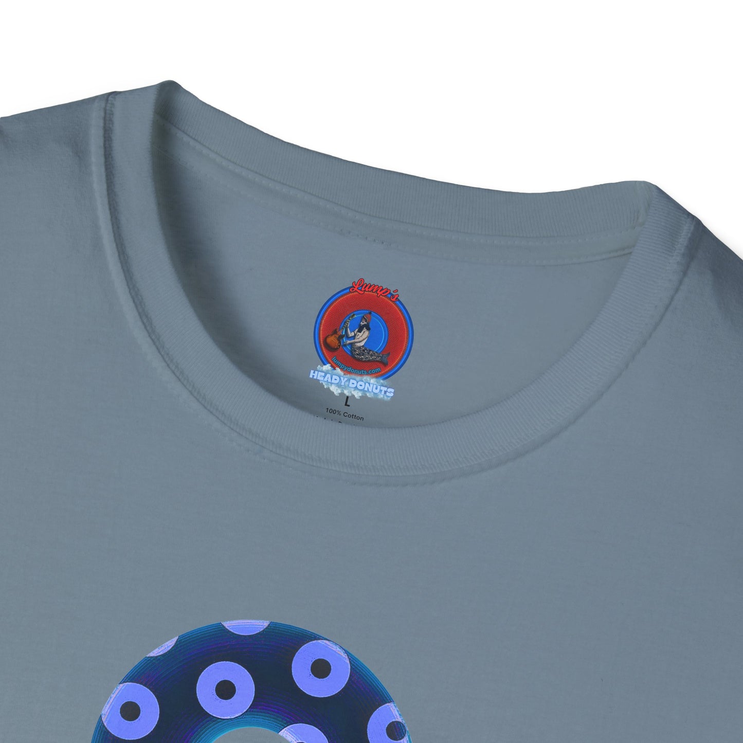 Plain Donuts/Unisex Soft-Style - "Plain Blimpy Paradoxical Donuts" - dark blue/Caroline blue donuts