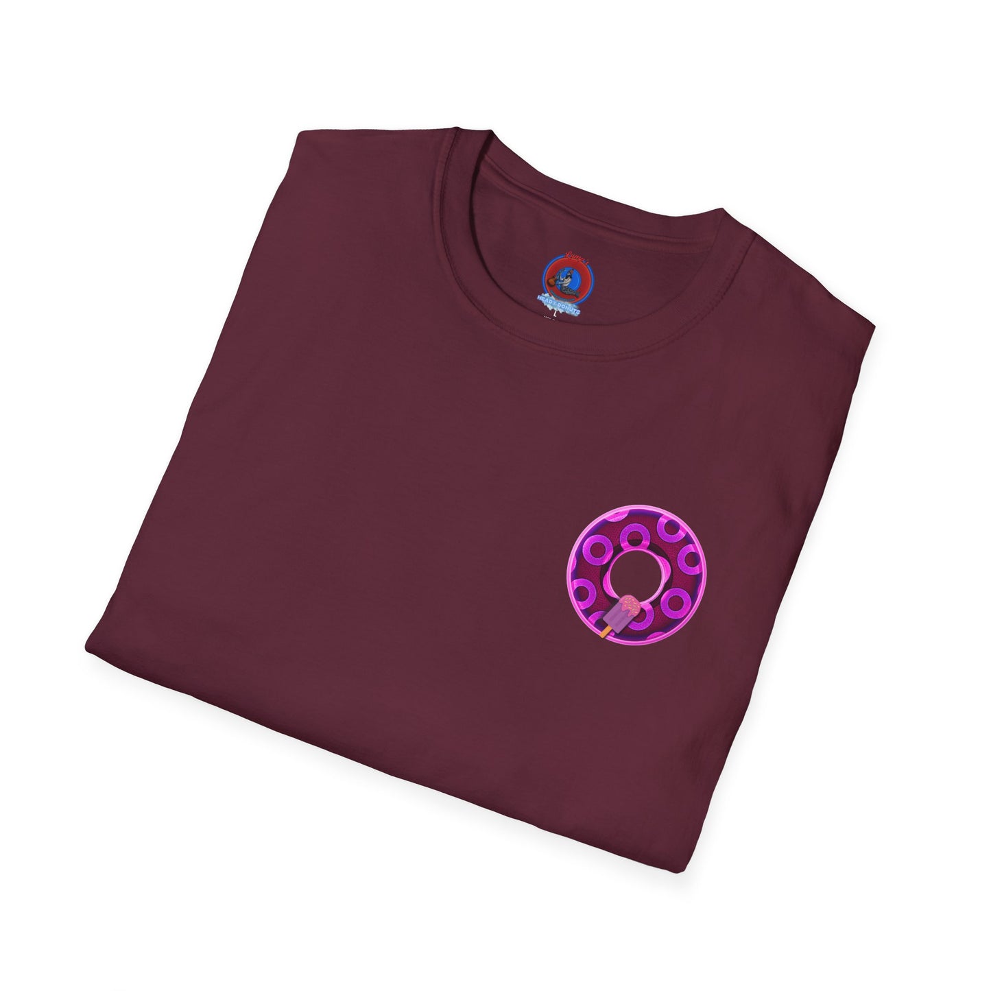 Classic Donut Tee - Unisex Soft-Style - "It's Ice Cream Popsicles - YEMSG Donut" - purple/magenta paradox donut - variant 1