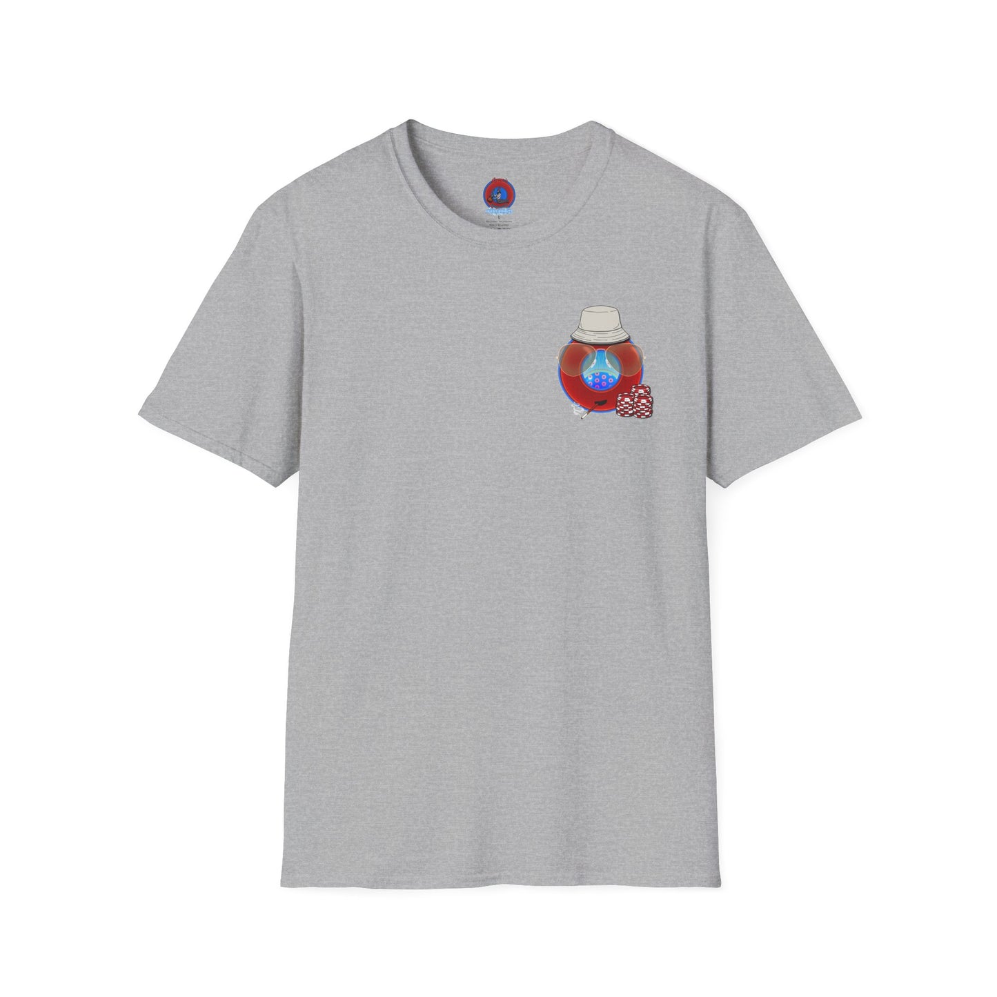 Classic Donut Tee - Unisex Soft-Style - "Gonzo Donut - Fear and Loathing in Gamehendge" - vivid red donut