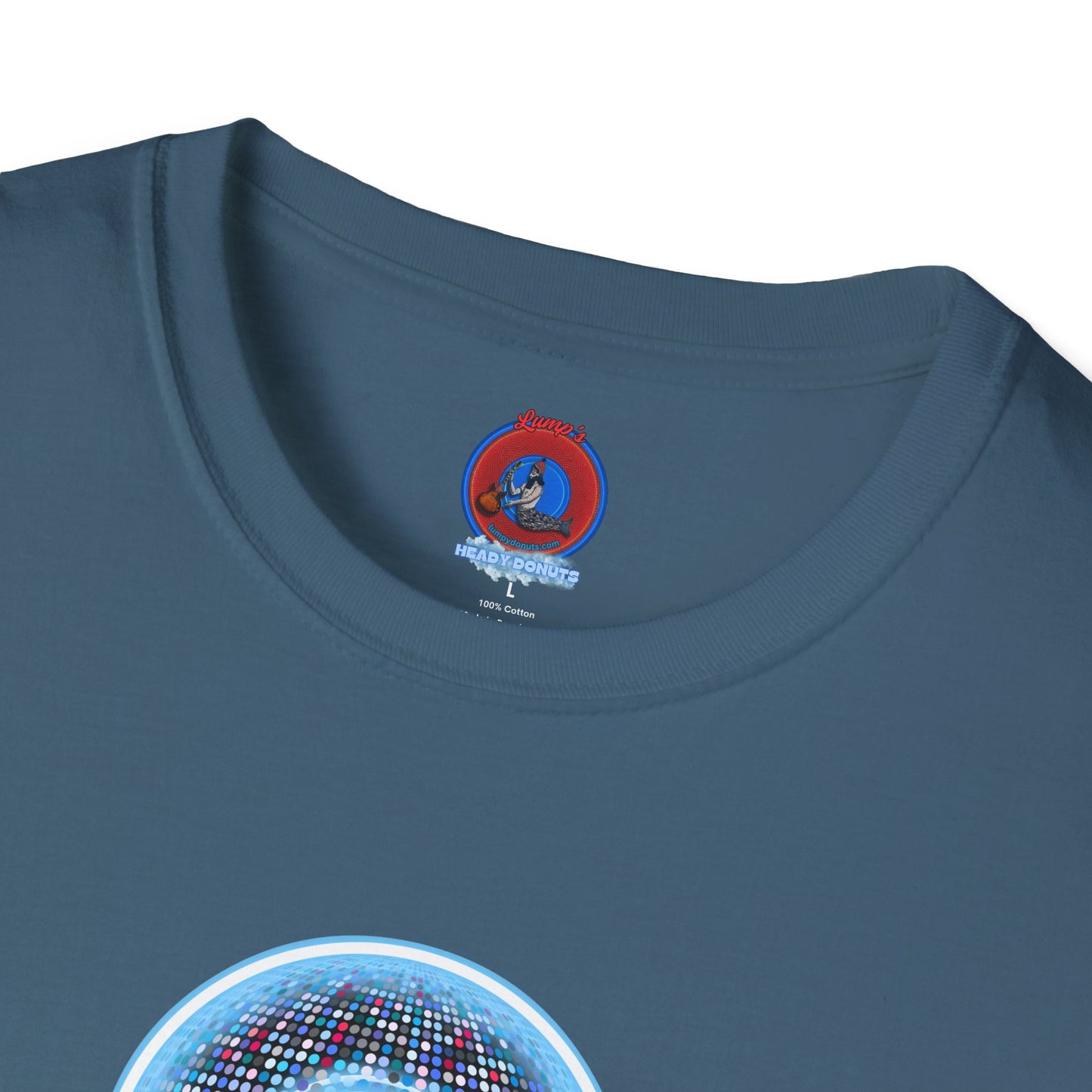 Classic Donut Tee - Unisex Soft-Style - "Microdot Donut" - light blue pixilated donut