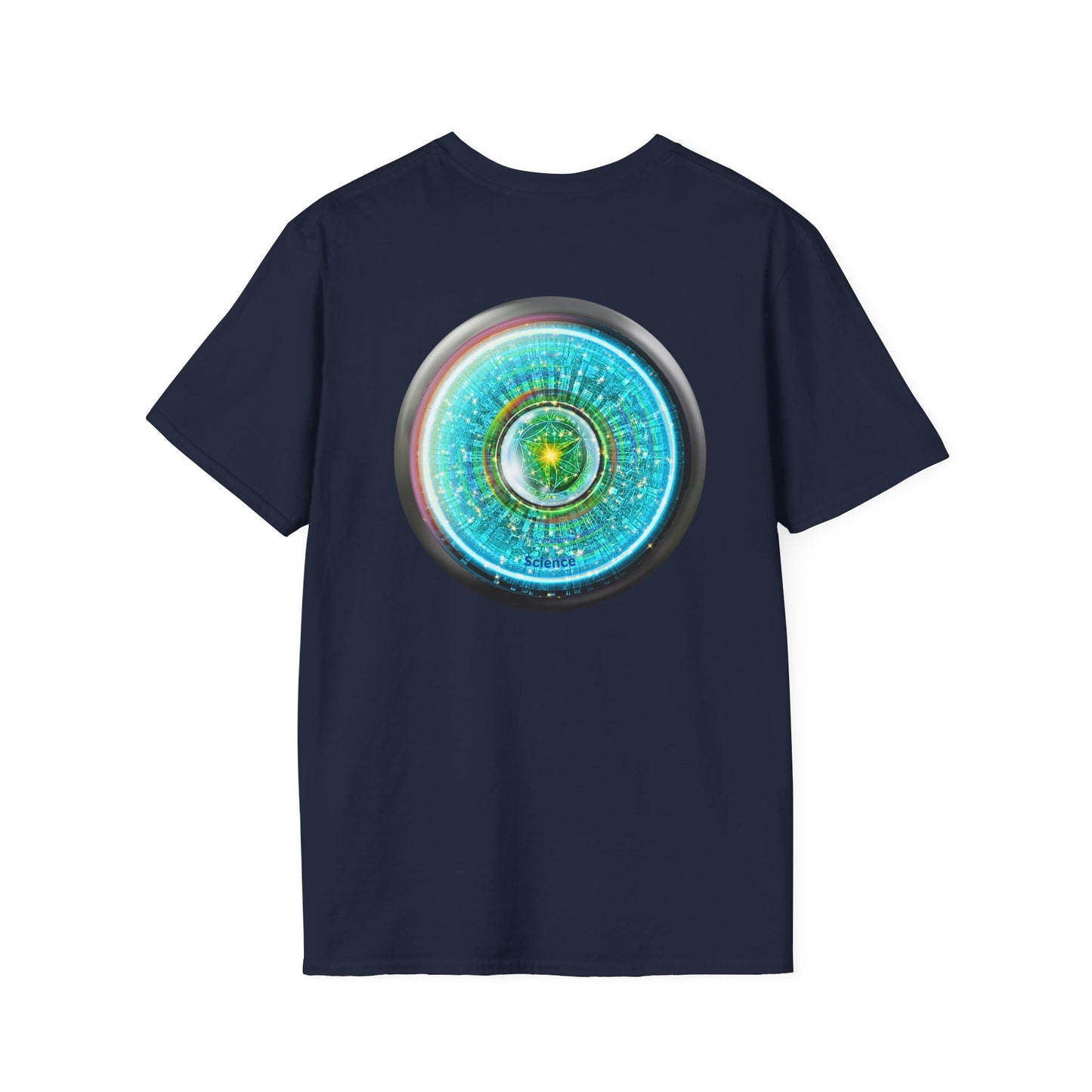 Classic Donut Tee - Unisex Soft-Style - "Donut of Life Tee" - vivid turquoise tube donut - variant 3