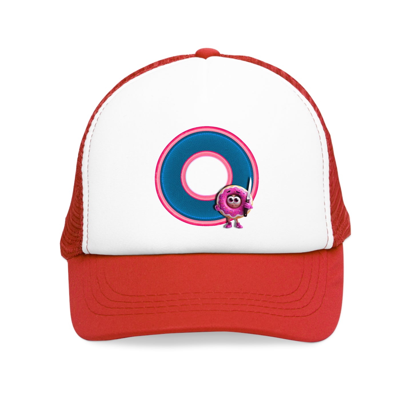 Lumpy Trucker Hat - "My Phriend the Donut" - variant 4 - blue/pink