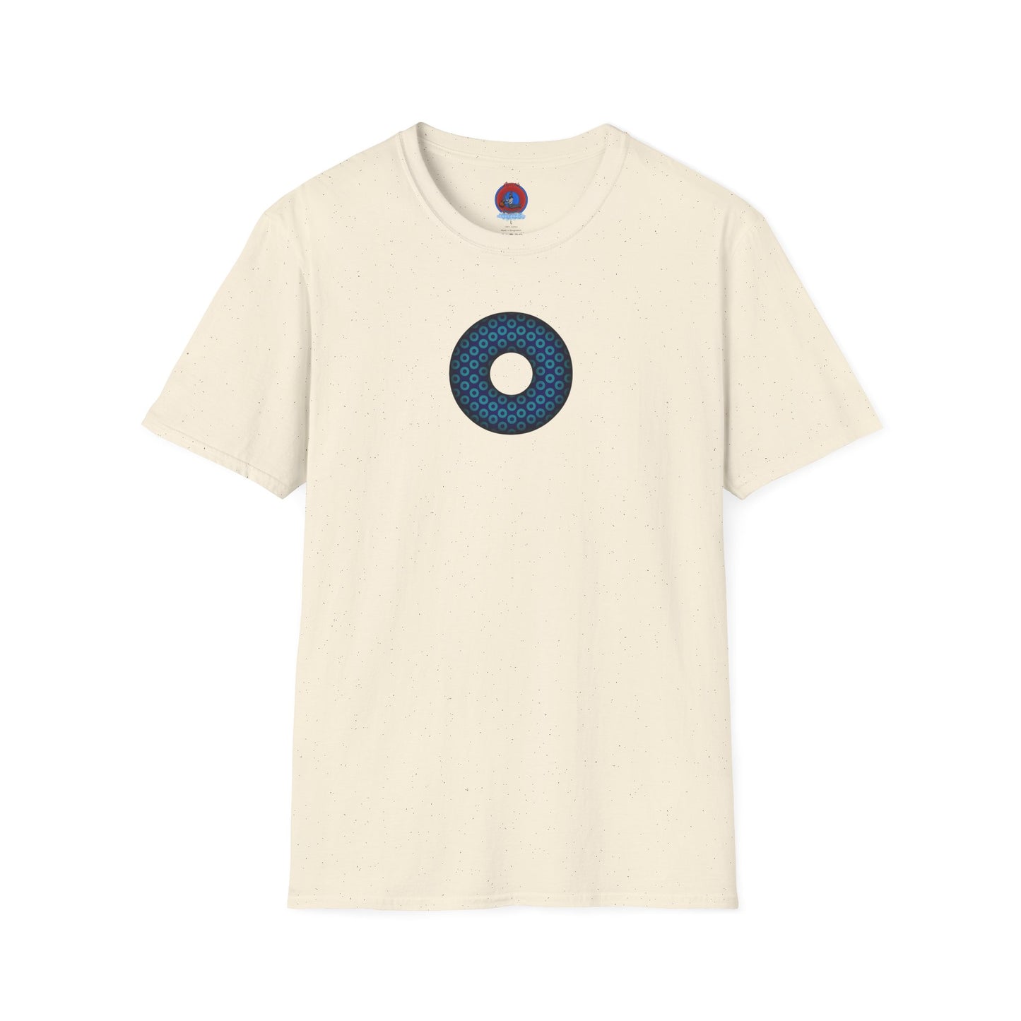 Plain Donuts/Unisex Soft-Style - "Plain Paradoxical Grided Donuts" - teal/dark blue donuts
