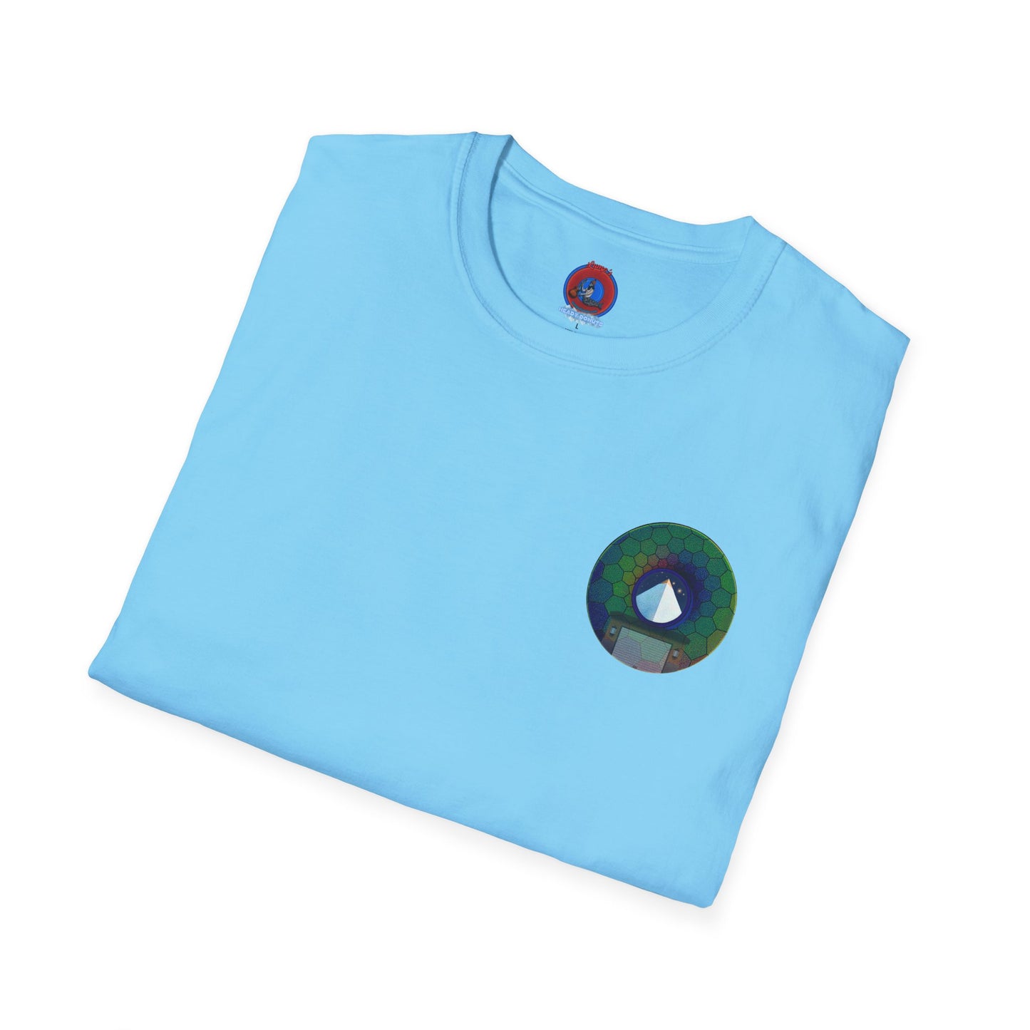 Classic Donut Tee - Unisex Soft-Style - "Limestone Donuts so Large" - variant 8 - green hexadonut w/garage