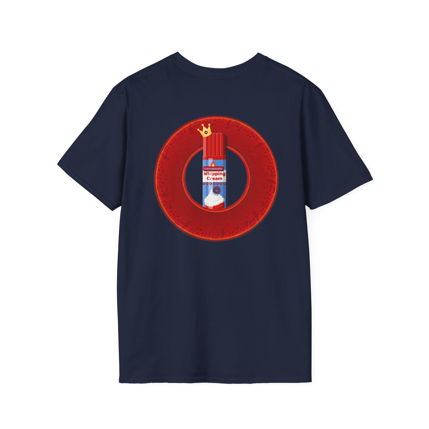 Classic Donut Tee - Unisex Soft-Style - "Princely Wooked Cream in a Can - YEMSG Donut " - vivid red donut