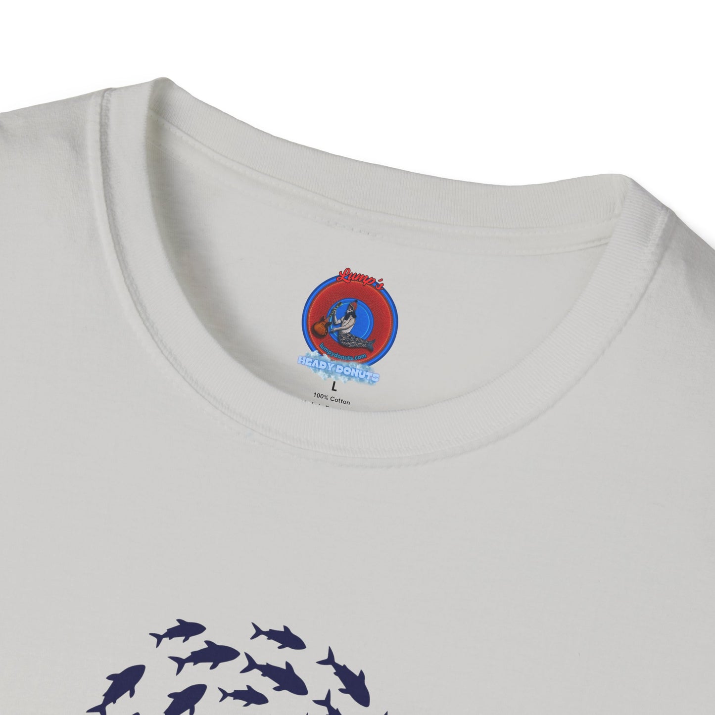Classic Donut Tee - Unisex Soft-Style - "Skoolie of Phishies" - fish donut - variant 3