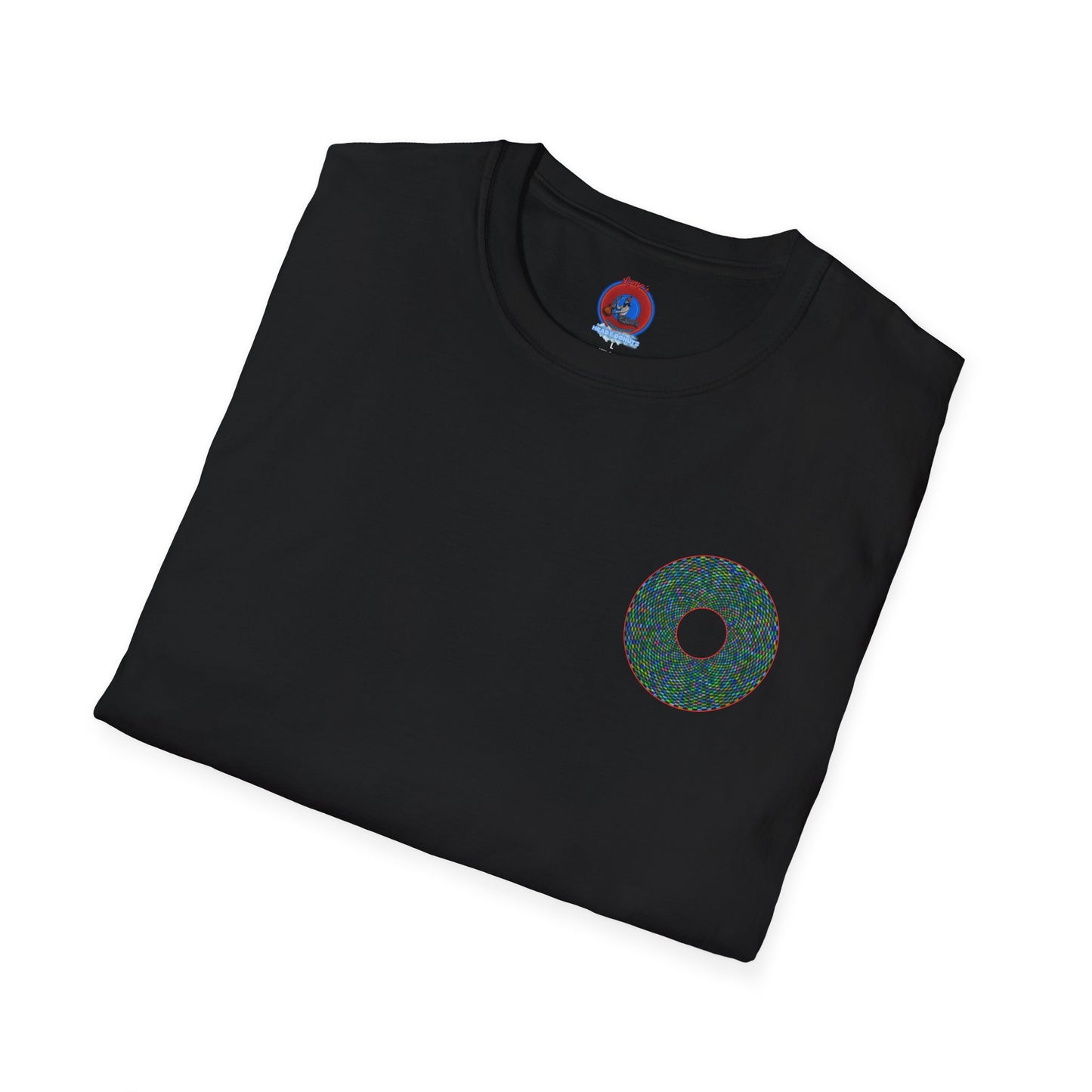 Donut Classic Donut Tee - Unisex Soft-Style - "The Pixilated Donut" - series 1.0 - multi-color donut