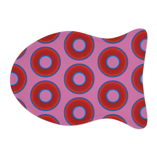 Wendy's Lumpy Pet Feed Mat - vivid red donuts w/pink background