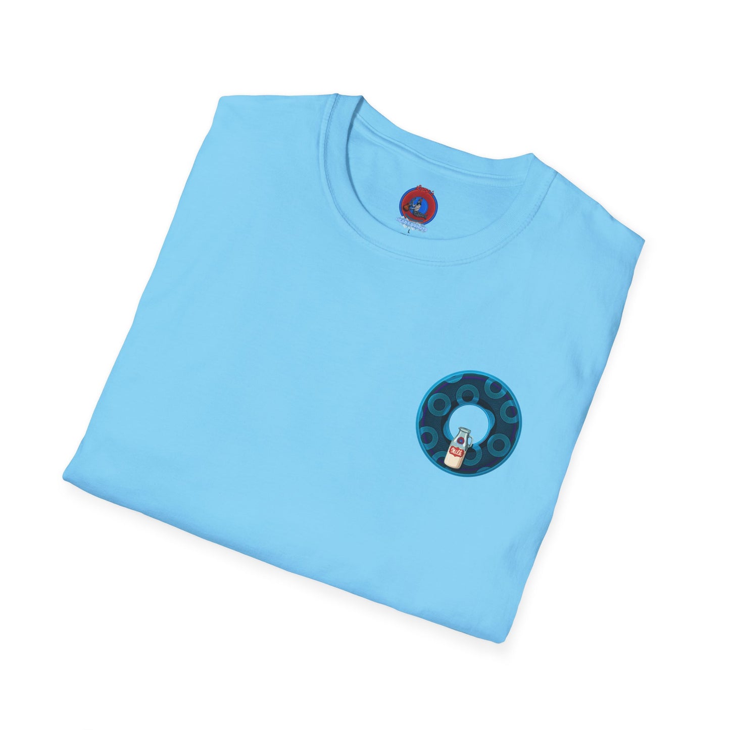 Classic Donut Tee - Unisex Soft-Style - "Wooked Cream - YEMSG Donut " - blue/teal rustic paradox donut - variant 7