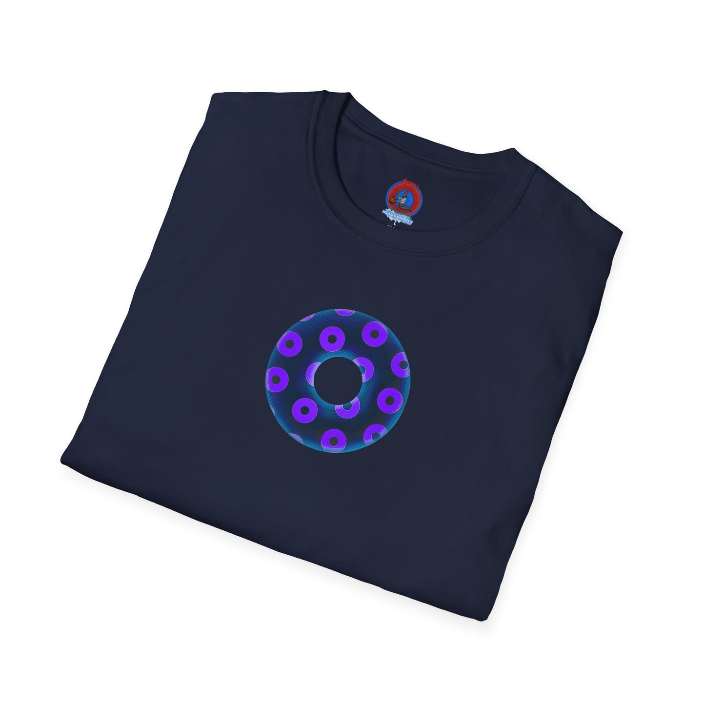 Plain Donuts/Unisex Soft-Style - "Plain Blimpy Paradoxical Donuts" - dark steel blue/vivd dark purple donuts