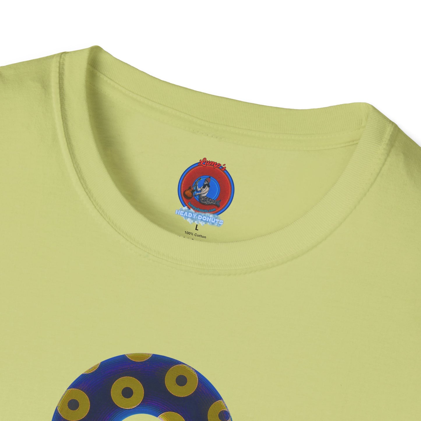 Plain Donuts/Unisex Soft-Style - "Plain Blimpy Paradoxical Donuts" - dark royal blue/yellow donuts
