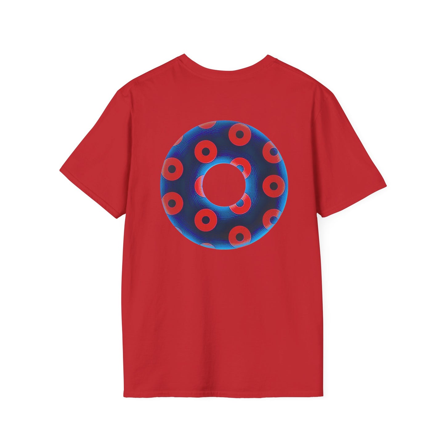 Plain Donuts/Unisex Soft-Style - "Plain Blimpy Paradoxical Donuts" - royal blue/bright red donuts