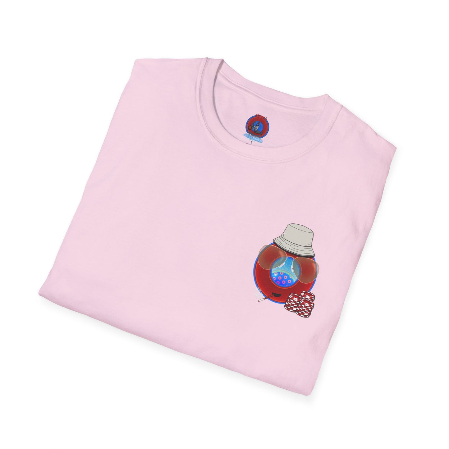 Classic Donut Tee - Unisex Soft-Style - "Gonzo Donut - Fear and Loathing in Gamehendge" - vivid red donut