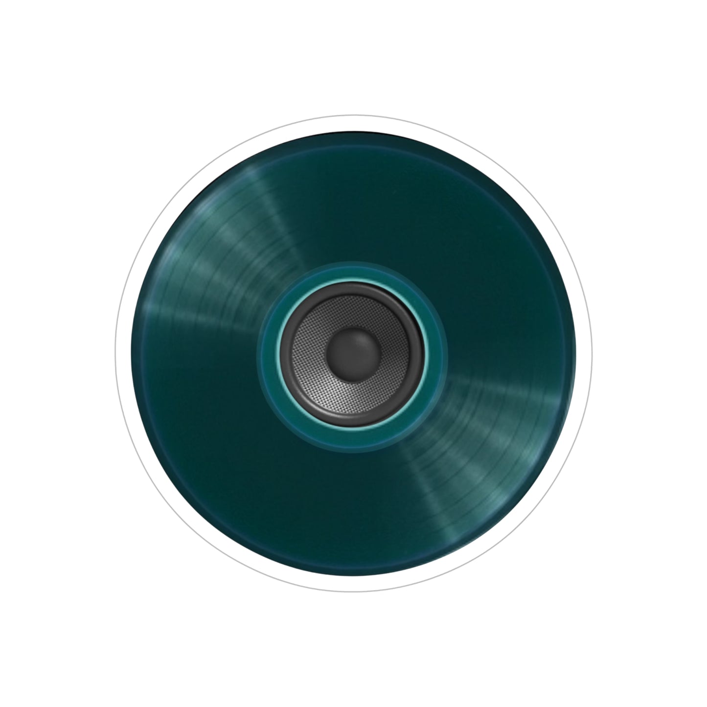 Donut Bumper/Outdoor Sticker - "The Plain Record Donut" - dark teal green donut - [Die-Cut] 6"x 6"