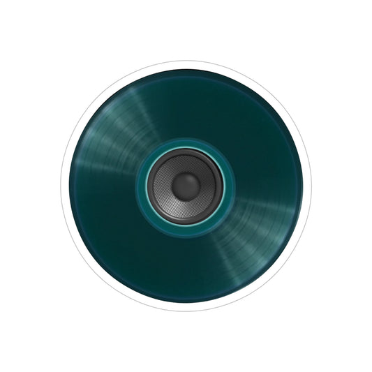 Donut Bumper/Outdoor Sticker - "The Plain Record Donut" - dark teal green donut - [Die-Cut] 6"x 6"