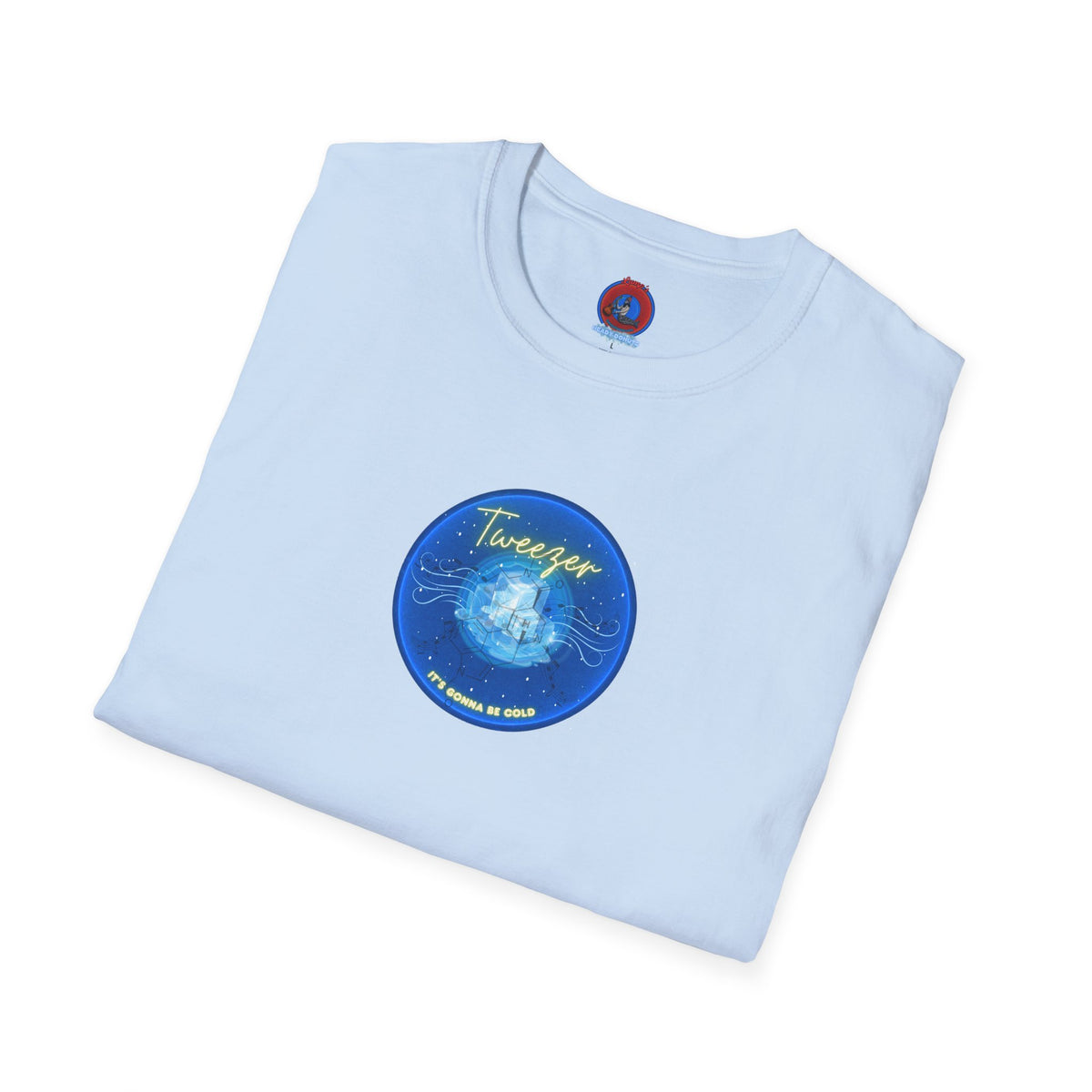 Classic Donut Tee - Unisex Soft-Style - "The Donut Reprised" - vivid blue donut