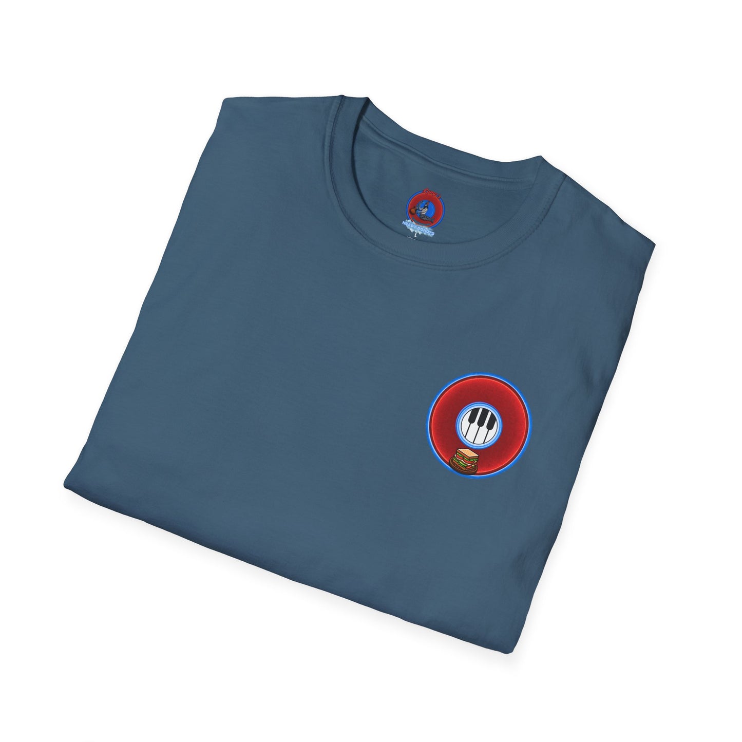 Classic Donut Tee - Unisex Soft-Style - "Rage Side Donut" - vivid red donut - variant 2