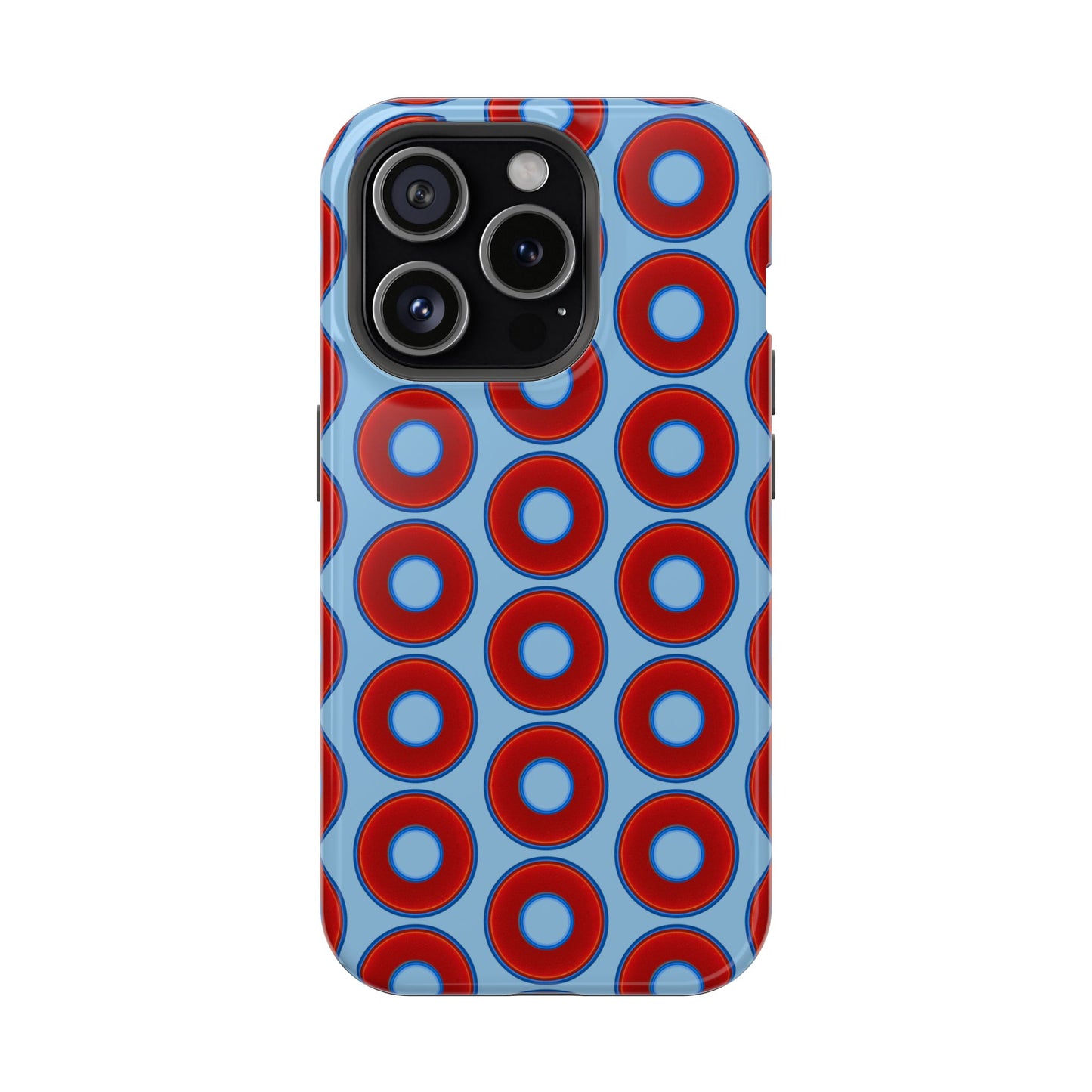 Magnetic Tough Donut Case - red vivid donut print w/sky blue background